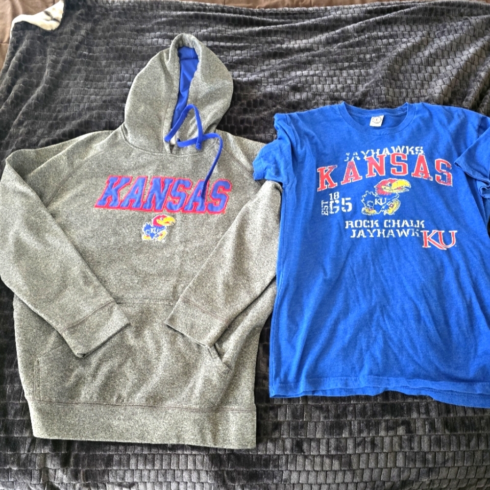 Kansas Jayhawks Hoodie and T-Shirt Set